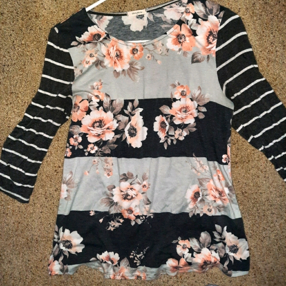 Floral striped top